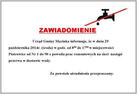 Przerwa w dostawie wody