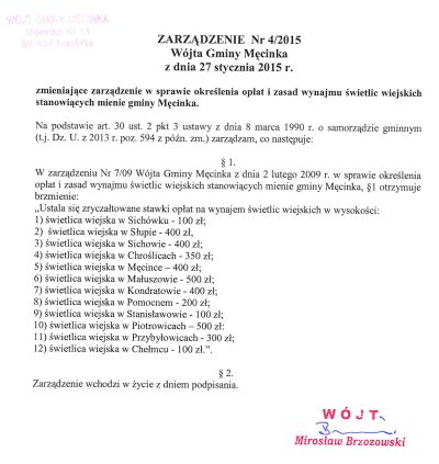 Obniżka stawek za wynajem świetlic