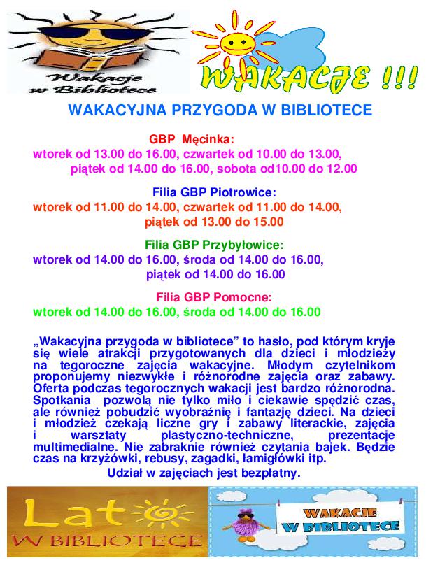 Wakacyjna przygoda w Bibliotece