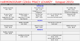 Harmonogram pracy lekarzy