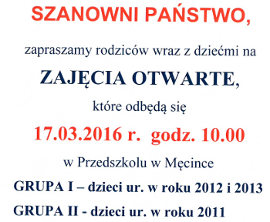  Zajęcia otwarte w gminnych przedszkolach