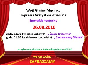 Spektakle teatralne, 26 sierpnia 2016 r.