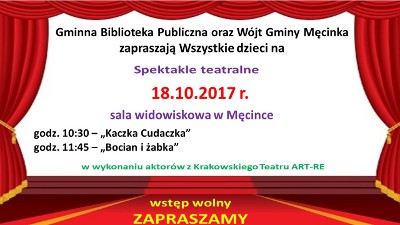 Zapraszamy Wszystkie dzieci na Spektakle teatralne