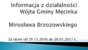 Sesja XXV - sprawozdanie Wójta Gminy Męcinka