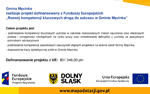 Rozwój kompetencji kluczowych drogą do sukcesu w Gminie Męcinka