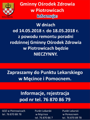 Informacja - GOZ Piotrowice