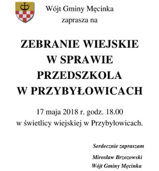Zebranie wiejskie w sprawie przedszkola w Przybyłowicach