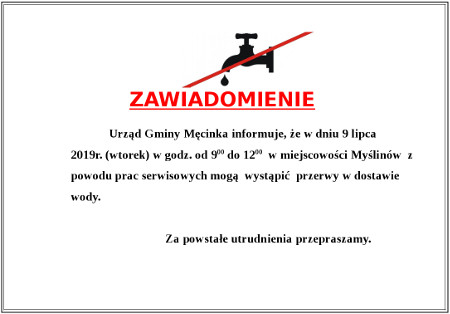 Zawiadomienie Myślinów