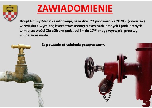 zawiadomienie brakwody 22102020 Chrośłice
