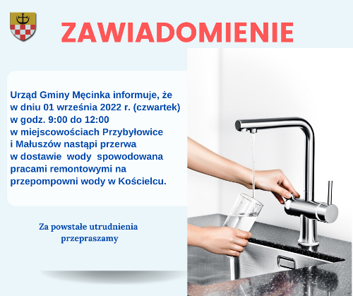 zawiadomienie, brak wody, 1 września