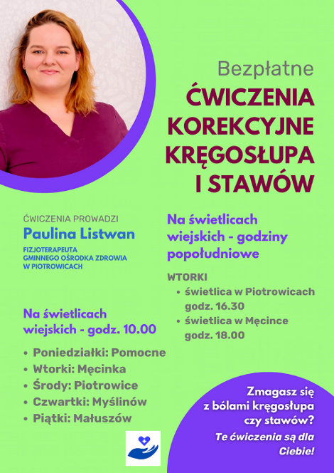 plakat - Harmonogram ćwiczeń