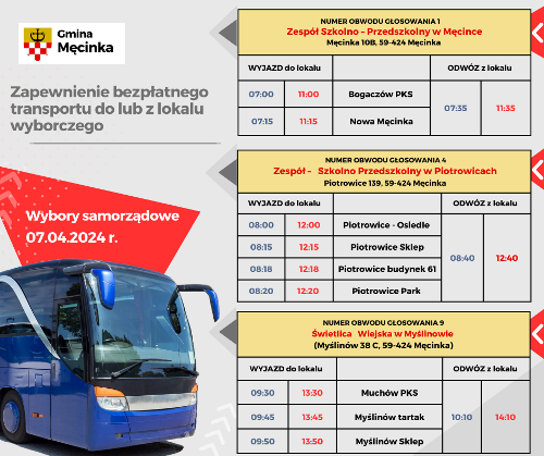 wybory transport Rozkład powiększ