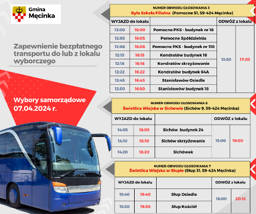 wybory transport Rozkład powiększ