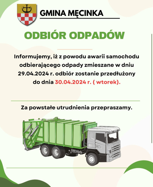 Plakat odbior odpadow awaria