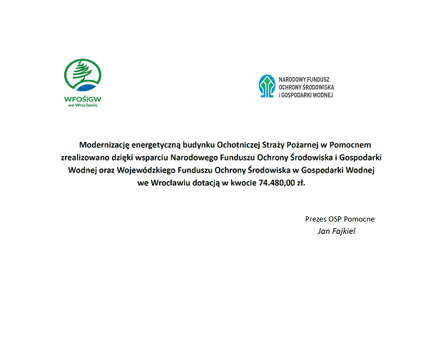 Informacja NFOŚiGW