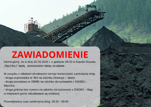 zawiadomienie zamkniecie drog