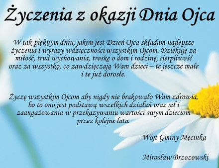 Życzenia z okazji Dnia Ojca