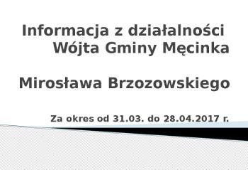 Informacja z działalności Wójta
